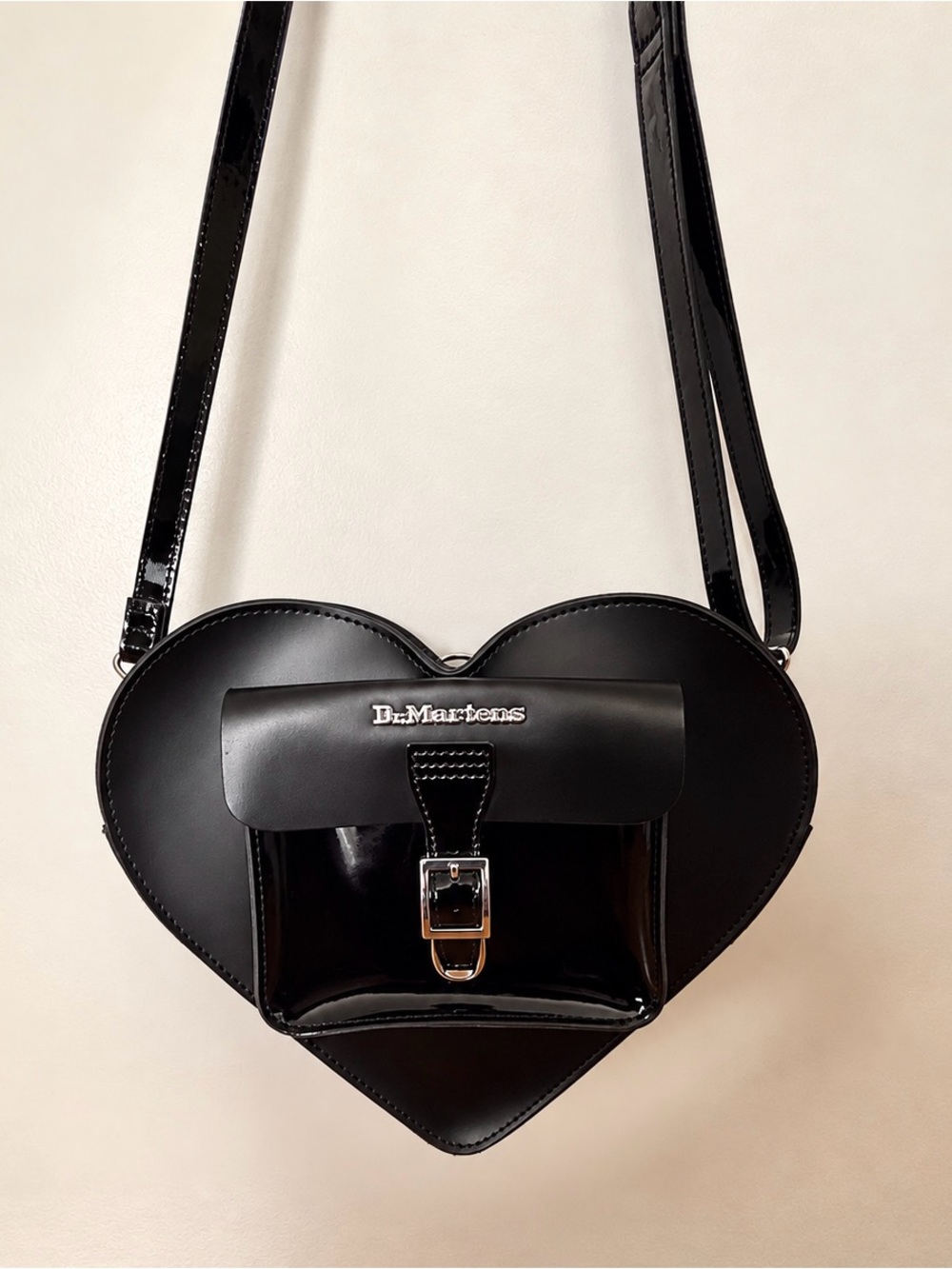 Dr. Martens Black Heart-Shaped Crossbody Bag